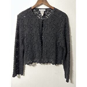 VTG Dress Barn Top Womens 2X Black Lace Goth Y2K 90s Gothic Whimsigoth Fairy